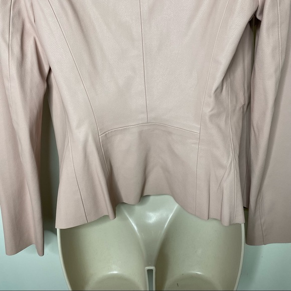 Zara Basic Drape Open Front  Jacket Faux Leather Suede Pink Size XSmall - Picture 8 of 9